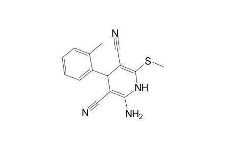 2-Amino-4-(2-methylphenyl)-6-(methylsulfanyl)-1,4-dihydro-3,5-pyridinedicarbonitrile