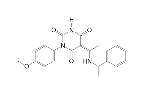 (5Z)-1-(4-methoxyphenyl)-5-{1-[(1-phenylethyl)amino]ethylidene}-2,4,6(1H,3H,5H)-pyrimidinetrione