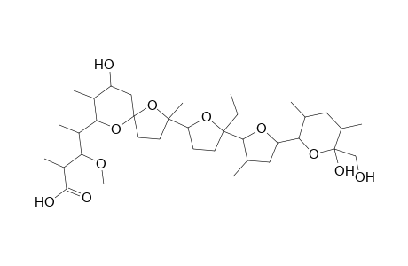 1,6-Dioxaspiro[4.5]decane-7-butanoic acid, 2-[2-ethyloctahydro-3'-methyl-5'-[tetrahydro-6-hydroxy-6-(hydroxymethyl)-3,5-dimethyl-2H-pyran-2-yl][2,2'-bifuran]-5-yl]-9-hydroxy-.beta.-methoxy-.alpha.,.gamma.,2,8-tetramethyl-