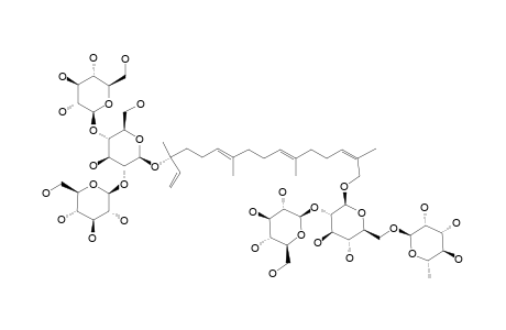 #6;CAPSIANOSIDE-X;3-O-BETA-D-GLUCOPYRANOSYL-(1->4)-[BETA-D-GLUCOPYRANOSYL-(1->2)]-BETA-D-GLUCOPYRANOSYL-17-HYDROXY-6-E,10-E,14-Z-(3S)-GERANYLLINALOOL-17-O-BETA