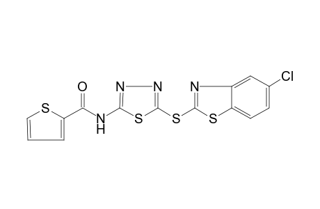 N-{5-[(5-chloro-2-benzothiazolyl)thio]-1,3,4-thiadiazol-2-yl}-2-thiophenecarboxamide