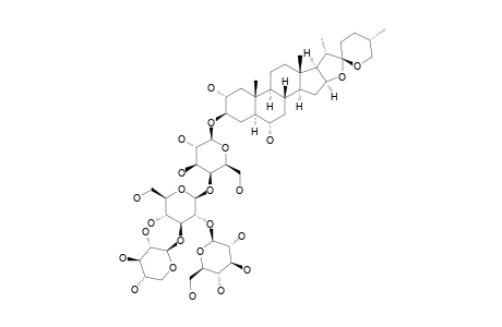 TUROSIDE-A;(25S)-5-ALPHA-SPIROSTAN-2-ALPHA,3-BETA,6-BETA-TRIOL-3-O-BETA-D-GLUCOPYRANOSYL-(1->2)-O-[BETA-D-XYLOPYRANOSYL-(1->3)]-O-BETA-D-GLUCOPYRAN