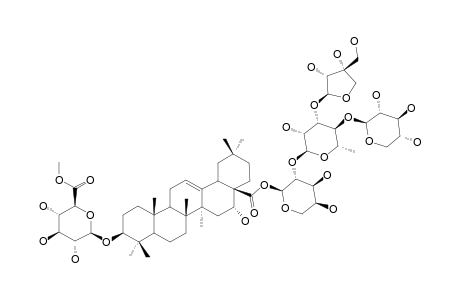 SCABEROSIDE-A3;3-O-BETA-[6-O-METHYL-GLUCURONOPYRANOSYL]-ECHINOCYSTIC-ACID-28-O-[APIOFURANOSYL-(1->3)-[XYLOPYRANOSYL-(1->4)]-RHAMNOPYRANOSYL-(1->2)