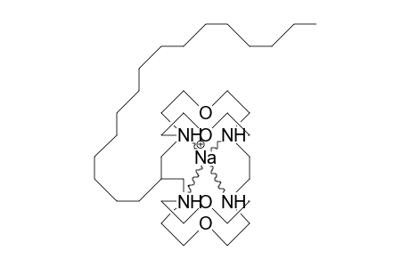 12-Hexadecyl-7,17,22,27-tetraoxa-1,4,10,14-tetraaza-tricyclo(12.5.5.5/4,10/)nonacosane sodium complex cation