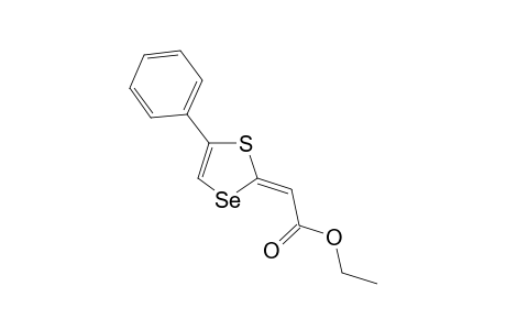 Acetic acid, (5-phenyl-1,3-thiaselenol-2-ylidene)-, ethyl ester