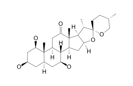 (25S)-1-BETA,3-BETA,7-BETA-TRIHYDROXY-5-ALPHA-SPIROSTAN-12-ONE