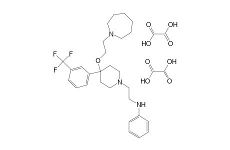 1-(2-ANILINOETHYL)-4-[2-(HEXAMETHYLENEIMINO)ETHOXY]-4-(alpha,alpha,alpha-TRIFLUORO-m-TOLYL)PIPERIDINE, DIOXALATE