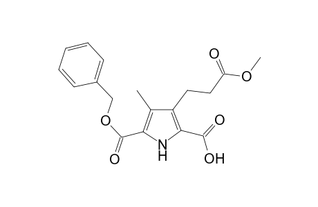 3-(3-Methoxy-3-oxidanylidene-propyl)-4-methyl-5-phenylmethoxycarbonyl-1H-pyrrole-2-carboxylic acid