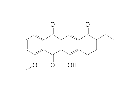 (+-)-6-Hydroxy-4-methoxy-9-ethyl-7,8,9,1o-tetrahydronaphthacen-5,10,12-trione