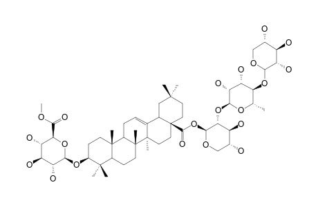 SCABEROSIDE-B6;3-O-BETA-[(6-O-METHYL)-GLUCURONOPYRANOSYL]-OLEANOLIC-ACID-28-O-[XYLOPYRANOSYL-(1->4)-RHAMNOPYRANOSYL-(1->2)-XYLOPYRANOSYL]-ESTER