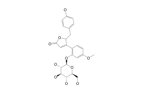 3-(2-O-GLUCOPYRANOSYL-4-METHOXYPHENYL)-4-(4-HYDROXY-BENZYL)-BUT-2-EN-4-OLIDE;(+)-PUEROL-B-2-O-GLUCOPYRANOSIDE