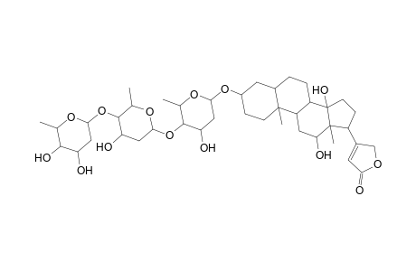 3-[10,13-dimethyl-3-[6-methyl-5-[6-methyl-5-[6-methyl-4,5-bis(oxidanyl)oxan-2-yl]oxy-4-oxidanyl-oxan-2-yl]oxy-4-oxidanyl-oxan-2-yl]oxy-12,14-bis(oxidanyl)-1,2,3,4,5,6,7,8,9,11,12,15,16,17-tetradecahydrocyclopenta[a]phenanthren-17-yl]-2H-furan-5-one