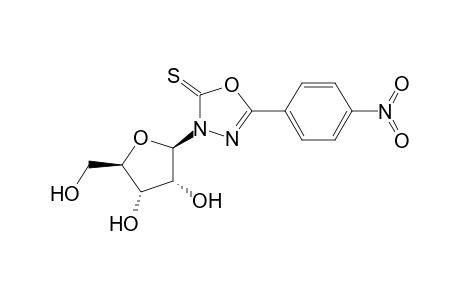 5-(4-Nitrophenyl)-3-(.beta.-ribofuranosyl)-1,3,4-oxadiazole-2(3H)-thione