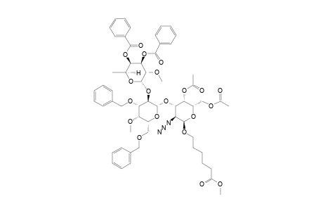 #9;5-(METHOXYCARBONYL)-PENTYL-3,4-DI-O-BENZOYL-2-O-METHYL-ALPHA-L-FUCOPYRANOSYL-(1->2)-3,6-DI-O-BENZYL-4-O-METHYL-BETA-D-GALACTOPYRANOSYL-(1->3)-4,6-DI-O-ACETY