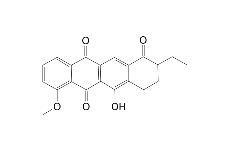 (+-)-6-Hydroxy-4-methoxy-9-ethyl-7,8,9,1o-tetrahydronaphthacen-5,10,12-trione