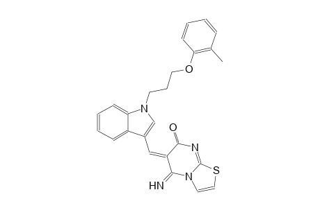 (6Z)-5-imino-6-({1-[3-(2-methylphenoxy)propyl]-1H-indol-3-yl}methylene)-5,6-dihydro-7H-[1,3]thiazolo[3,2-a]pyrimidin-7-one