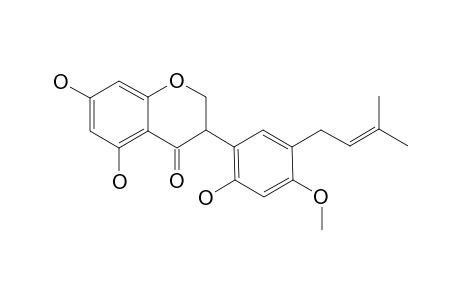 LYSISTEISOFLAVANONE;5,7,2'-TRIHYDROXY-4'-METHOXY-5'-(3''-METHYLBUT-2''-ENYL)-ISOFLAVANONE