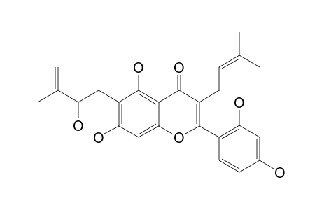 CUDRAFLAVONE-F;2',4',5,7-TETRAHYDROXY-3-PRENYL-6-(2-HYDROXY-3-METHYL-BUT-3-EN-YL)-FLAVONE