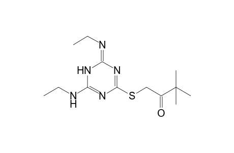 1-{[(4E)-6-(ethylamino)-4-(ethylimino)-4,5-dihydro-1,3,5-triazin-2-yl]thio}-3,3-dimethylbutan-2-one