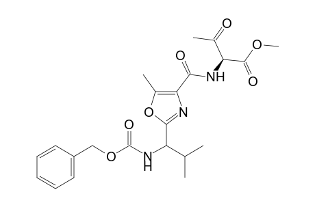 (S)-Methyl 2-{2-[1-(Benzyloxycarbonylamino)-2-methylpropyl]-5-methyloxazole-4-ylcarbonylamino}-3-oxobutanoate