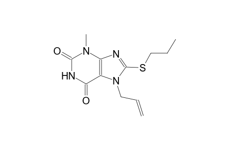 7-allyl-3-methyl-8-(propylsulfanyl)-3,7-dihydro-1H-purine-2,6-dione