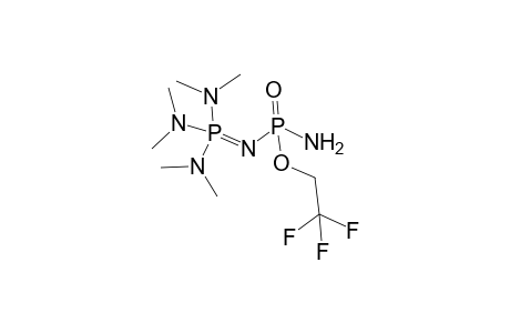 Tris-(dimethylamino)phosphazeno-phosphonic acid-(2,2,2-trifluoroethylester)-amide