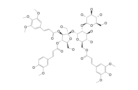 TRICORNOSE_F;#14;3-O-(E)-3,4,5-TRIMETHOXYCINNAMOYL-[4-O-(E)-FERULOYL]-BETA-D-FRUCTOFURANOSYL-(2->1)-[BETA-D-GLUCOPYRANOSYL-(1->2)]-[6-O-(E)-SINAPOYL]-ALPHA-D-G