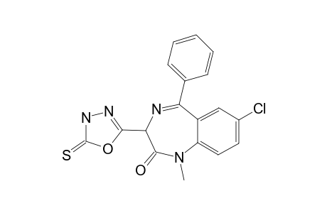 3-(2'-THIO-1',3',4'-OXADIAZOL-5'-YL)-7-CHLORO-1,3-DIHYDRO-1-METHYL-5-PHENYL-2H-1,4-BENZODIAZEPIN-2-ONE