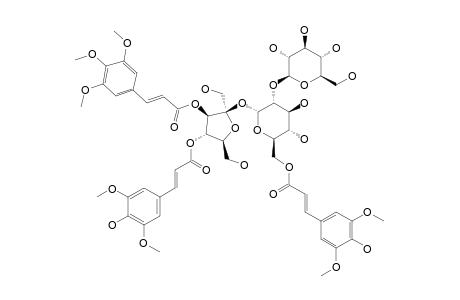 TRICORNOSE_E;#13;3-O-(E)-3,4,5-TRIMETHOXYCINNAMOYL-[4-O-(E)-SINAPOYL]-BETA-D-FRUCTOFURANOSYL-(2->1)-[BETA-D-GLUCOPYRANOSYL-(1->2)]-[6-O-(E)-SINAPOYL]-ALPHA-GLU