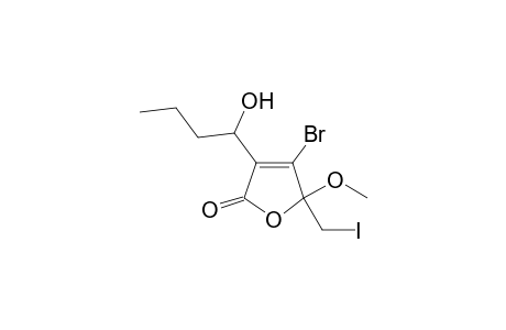 4-bromo-3-(1-hydroxybutyl)-5-(iodomethyl)-5-methoxyfuran-2-one