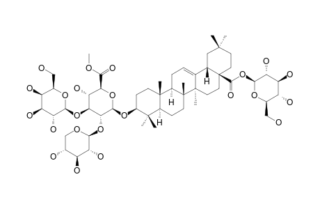 TARASAPONIN-VI-METHYLESTER;BETA-D-GLUCOPYRANOSYL-OLEANOLATE-3-O-[BETA-D-XYLOPYRANOSYL-(1->2)]-[BETA-D-GALACTOPYRANOSYL-(1->3)]-BETA-D-GLUCURONOPYRA